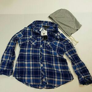 Polly & Esther hooded top shirt NWT